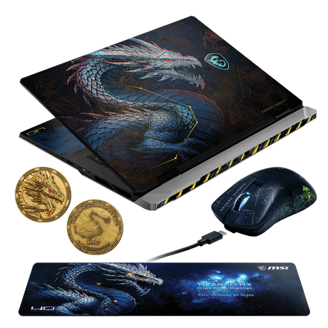 Pack del portatil gaming de MSI Titan 18 HX Dragon Edition Draco Epic A2WJ-1292ES