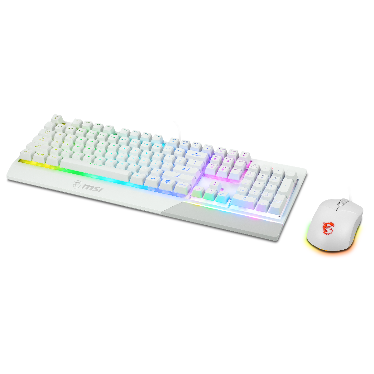 pack teclado en espanol y raton msi vigoor gk30 blanco