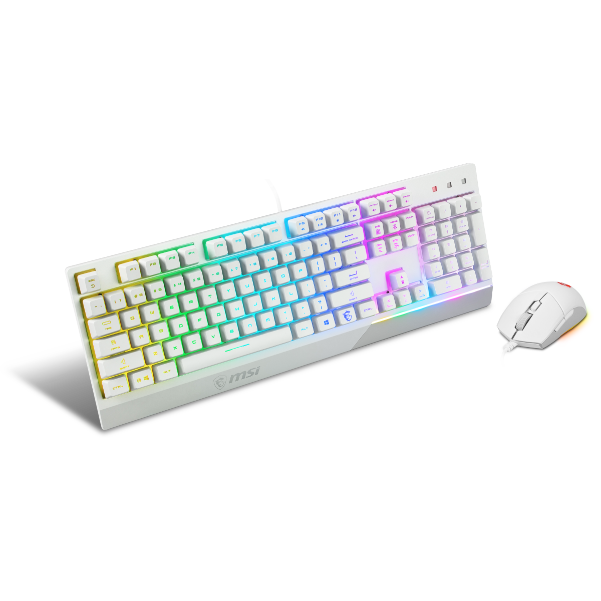 pack teclado en espanol y raton msi vigoor gk30 blanco