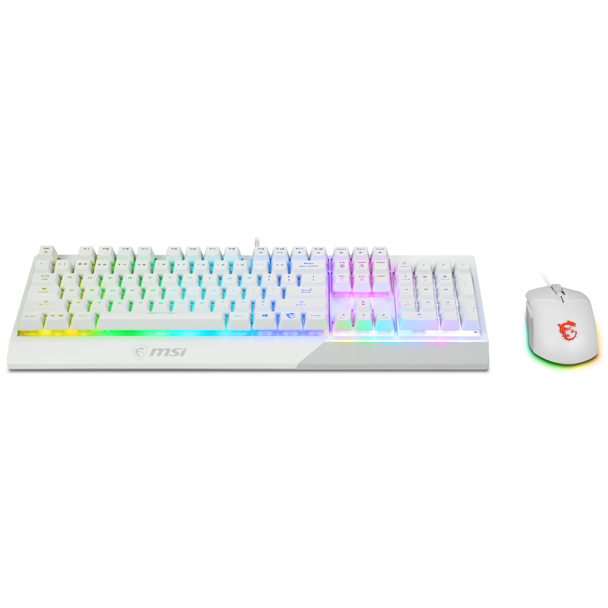 pack teclado en espanol y raton msi vigoor gk30 blanco