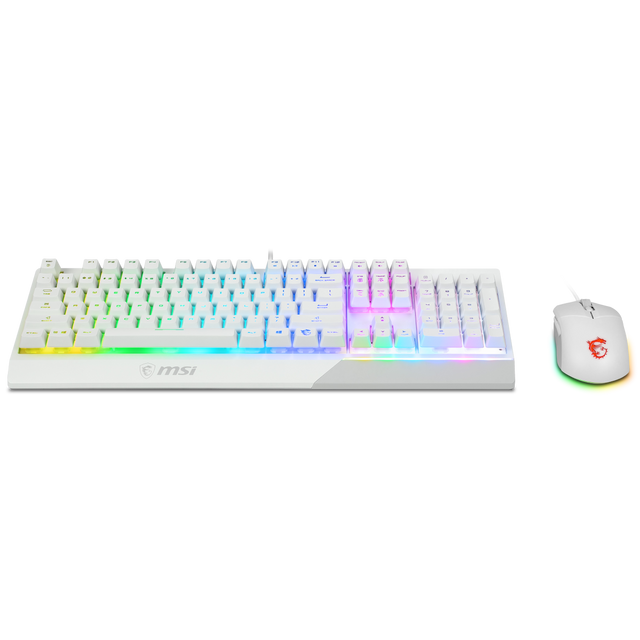 pack teclado en espanol y raton msi vigoor gk30 blanco