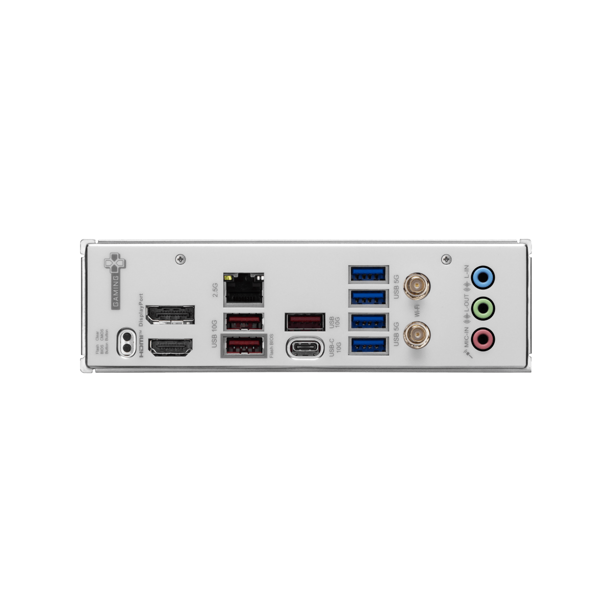Placa base MSI B850 GAMING PLUS WIFI6E para AMD, con puertos y ranuras de expansión visibles en la imagen.
