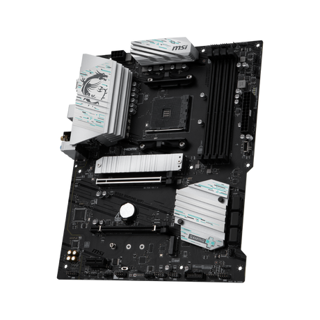 Placa base MSI B550 GAMING WIFI para gaming y rendimiento, con ranuras y conectores visibles en la imagen.