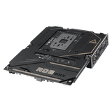 Placa base MSI MEG X870E ACE MAX para gaming, con ranuras PCIe y conectores de alimentación, vista superior.