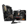 Placa base MSI MEG X870E ACE MAX para gaming, con disipadores de aluminio y puertos PCIe en la imagen.
