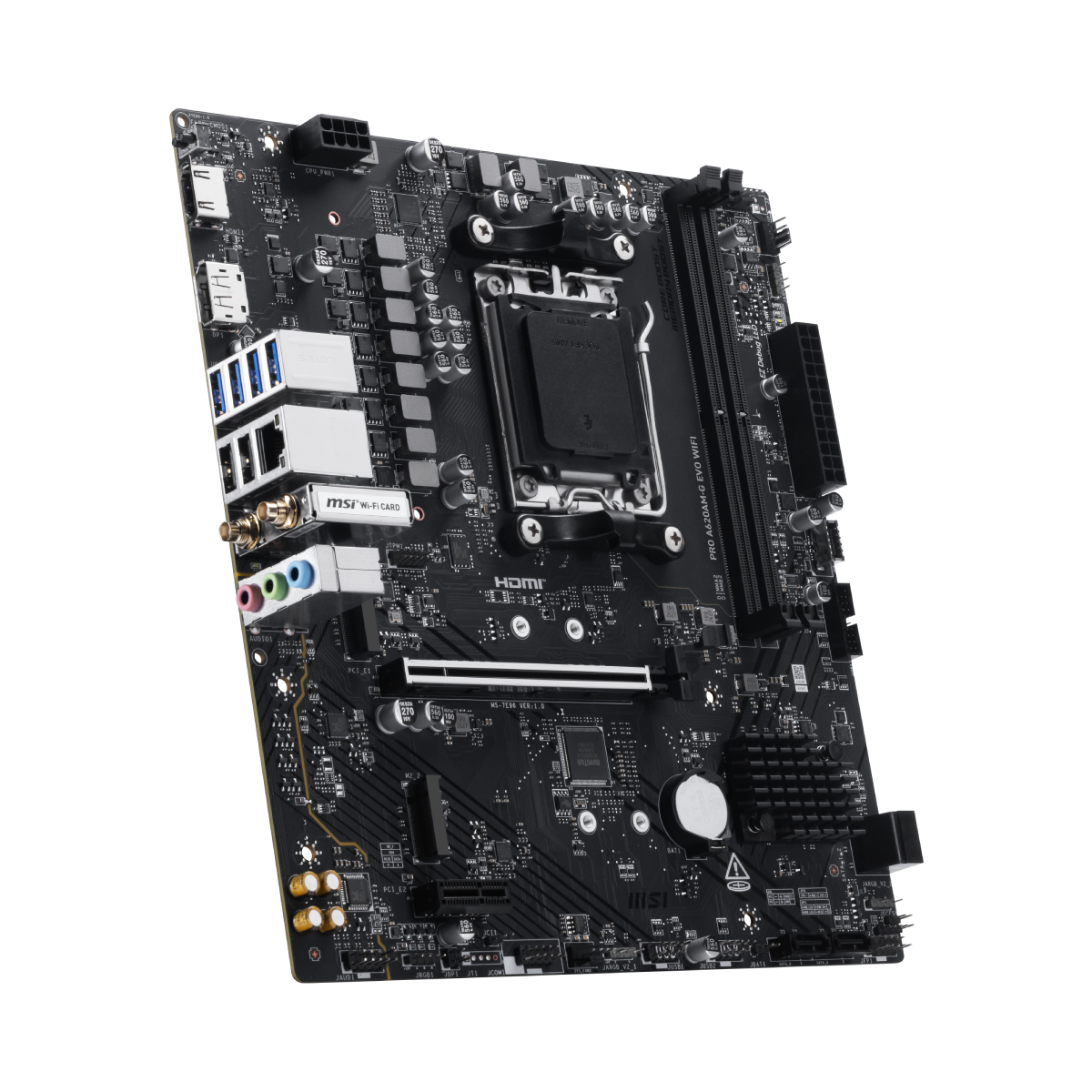 Msi pro a620am-g evo | a620 | am5 | ddr5 | matx | pcie 4. 0 | 2x m. 2 | matična plošča 2 Msi pro a620am-g evo matična plošča pod kotom