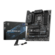 Placa base MSI Z890 GAMING WIFI de MSI España, vista frontal con ranuras PCIe, conectores y disipador de calor.