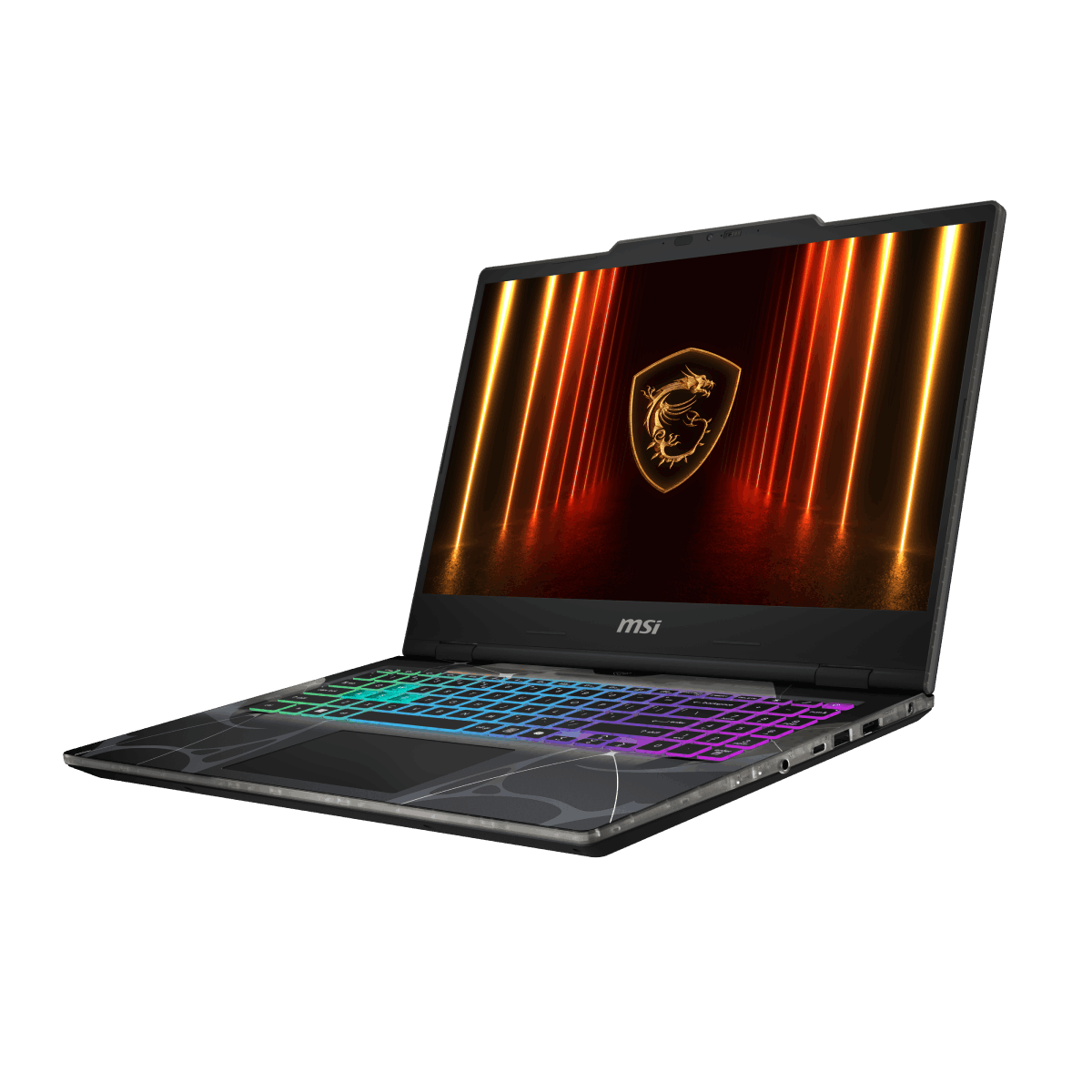 Portátil gaming MSI Cyborg 15 B13WEKG-815XES con pantalla y teclado, diseño moderno y rendimiento para juegos.