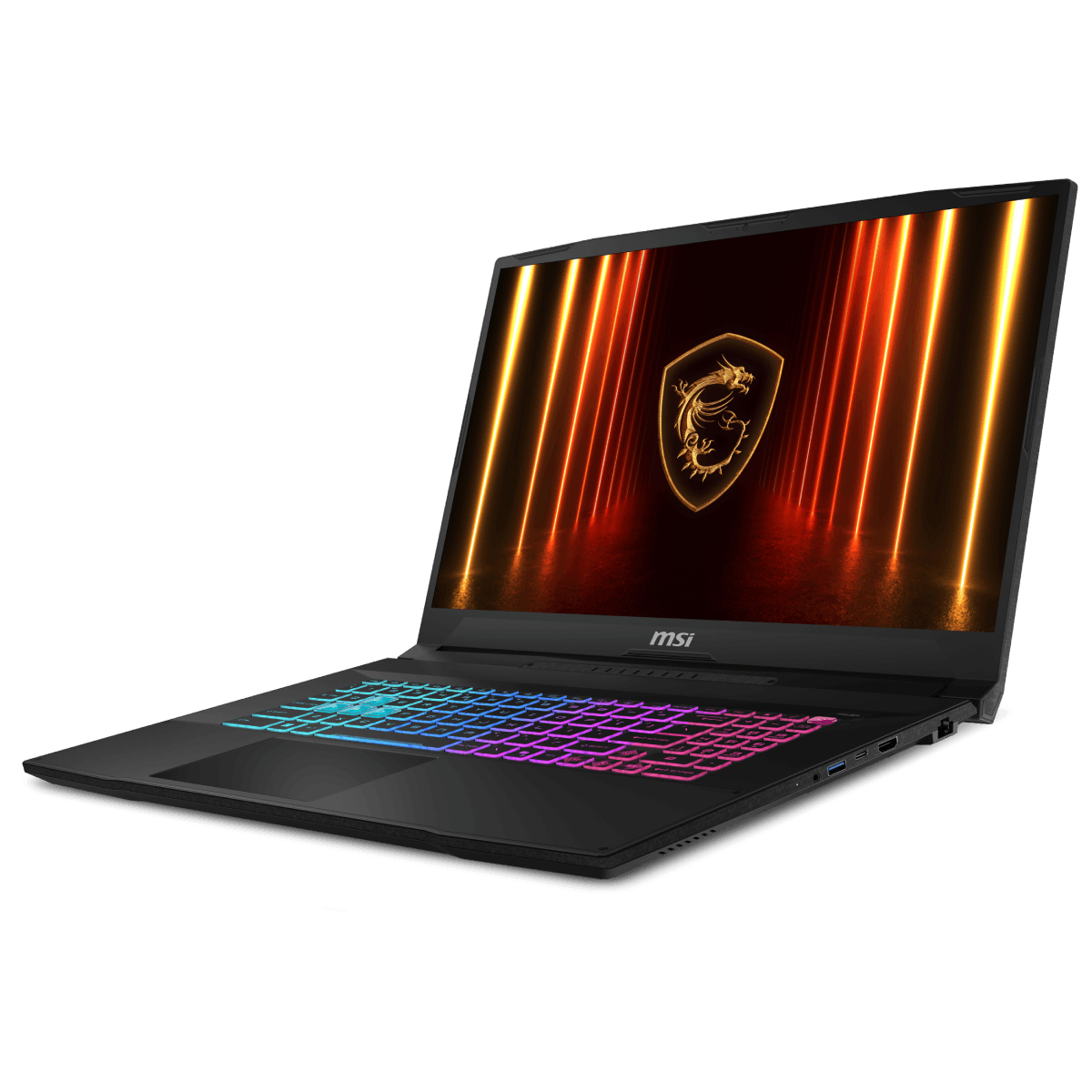 Portátil gaming MSI Katana 17 HX B14WFK-082XES con pantalla grande, teclado retroiluminado y diseño elegante para juegos.