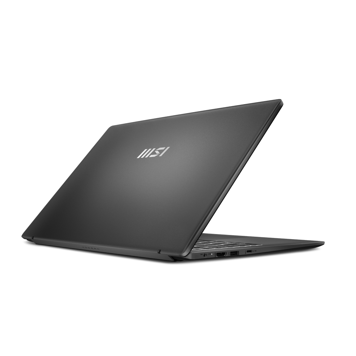 Portátil MSI Modern 15 F1MG-204ES de estilo profesional, abierto mostrando pantalla y teclado en un entorno de oficina.