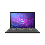 Portátil MSI Prestige 13 AI+ Evo A2VMG-225ES para uso profesional, pantalla y teclado visibles, diseño elegante y delgado.