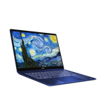 MSI Prestige 14 Flip AI+ portable touchscreen laptop with The Starry Night design, sleek silver finish, and professional build.