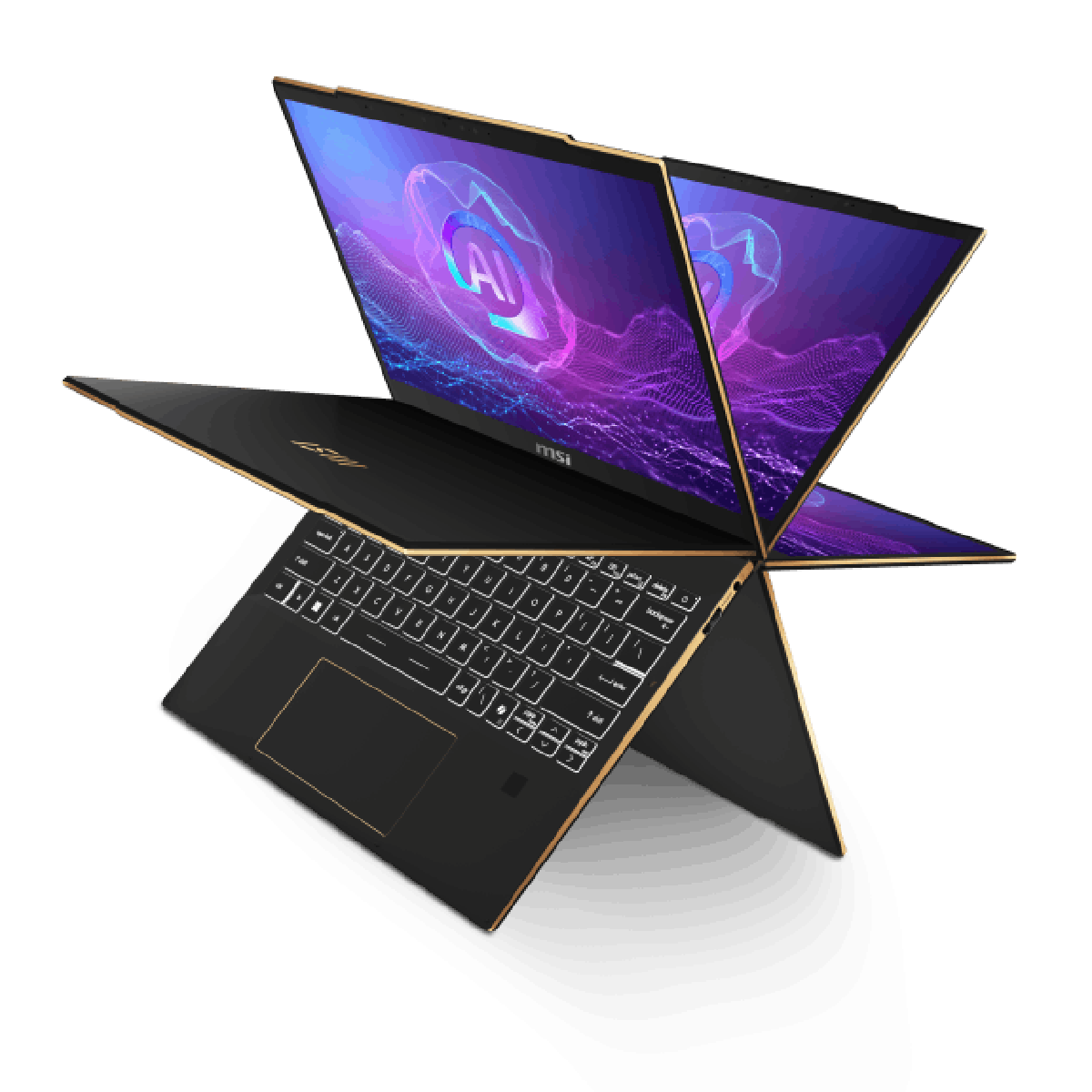 Portátil profesional MSI Summit 13 AI Evo A2HMTG-080ES con pantalla táctil y diseño compacto para trabajo y productividad.