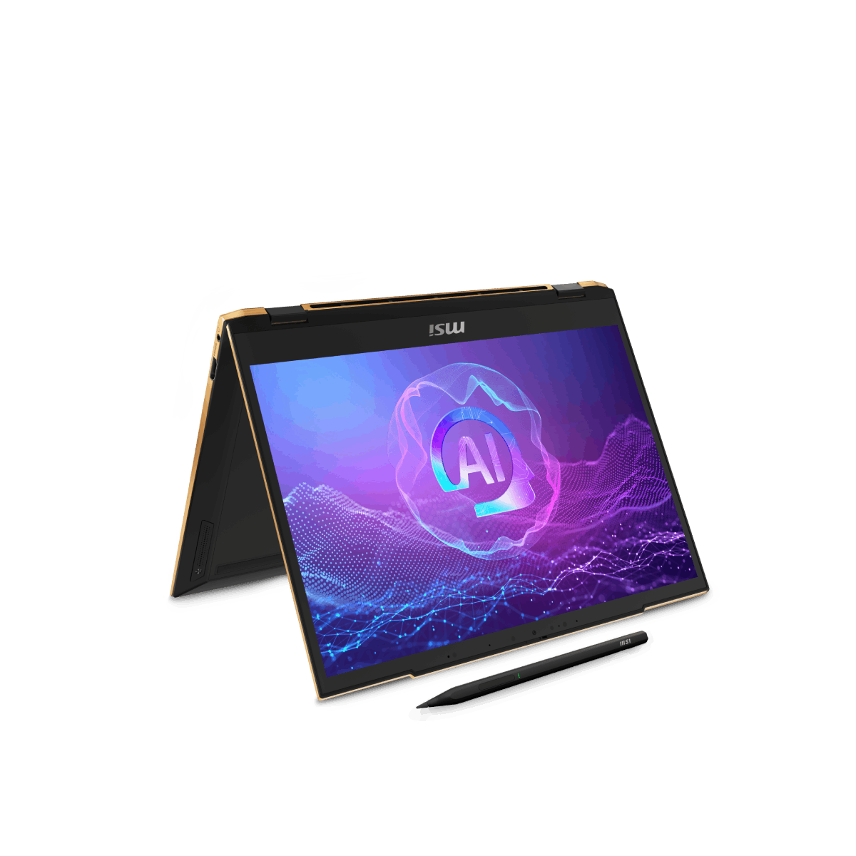 Portátil profesional MSI Summit 13 AI Evo A2HMTG-080ES con pantalla táctil y diseño compacto para trabajo y productividad.