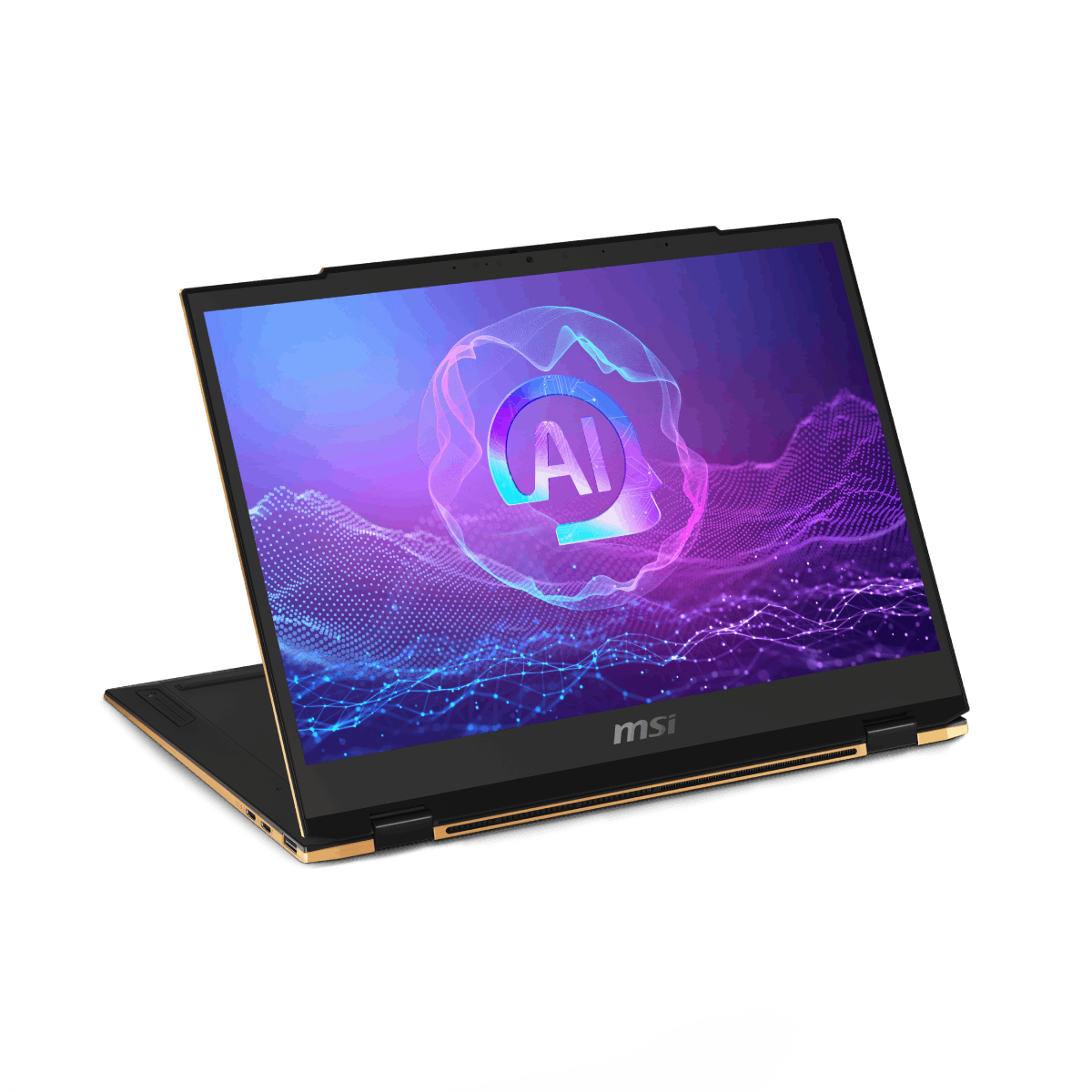 Portátil profesional MSI Summit 13 AI Evo A2HMTG-080ES con pantalla táctil, diseño elegante y teclado retroiluminado.