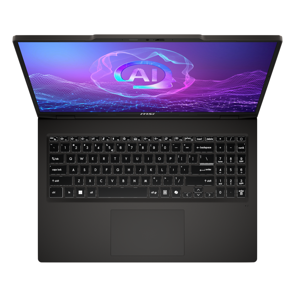 MSI Venture 16 AI portable laptop with sleek design and professional display, ideal for business and creative tasks.