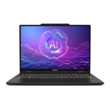 MSI Venture 16 AI professional laptop with sleek design, large display, and keyboard, ideal for work and productivity.