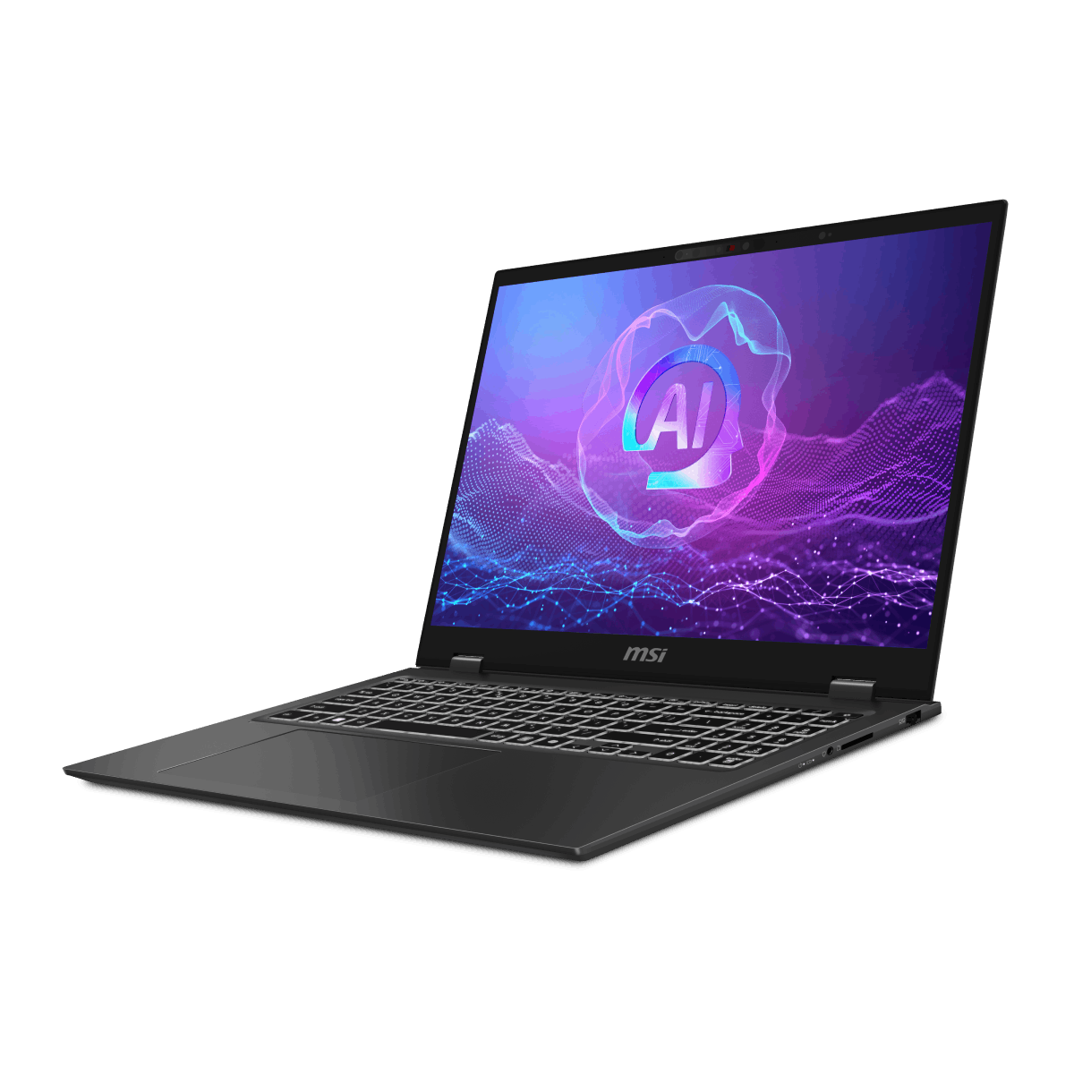 Portátil MSI Prestige 16 AI Evo B2HMG-083ES para trabajo profesional, con pantalla grande y diseño moderno.