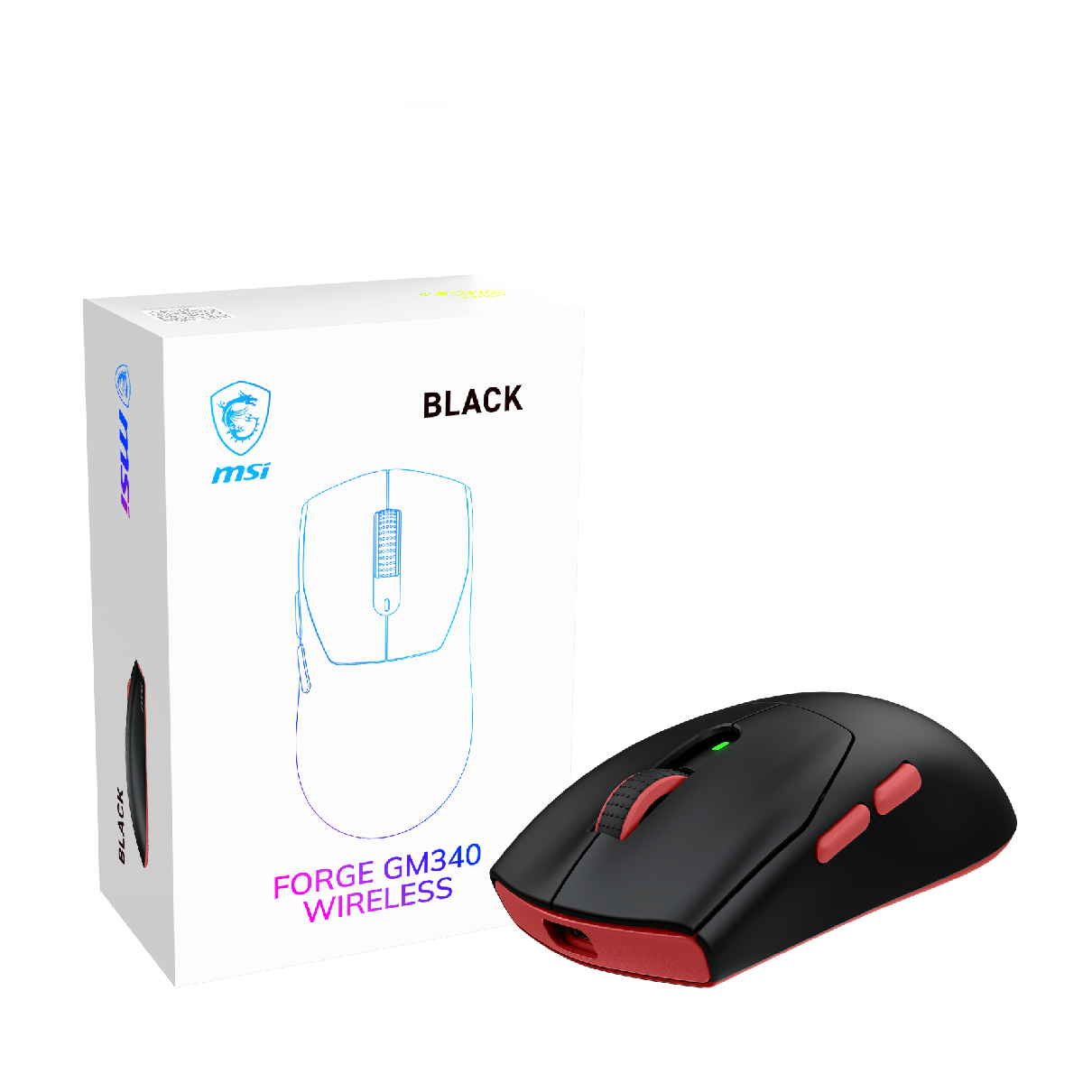 Caja del raton gaming inalambricode MSI Forge GM340 W BLACK