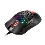 Ratón gaming MSI M99 Pro Box, modelo MSI España, con diseño ergonómico y botones programables, vista lateral.