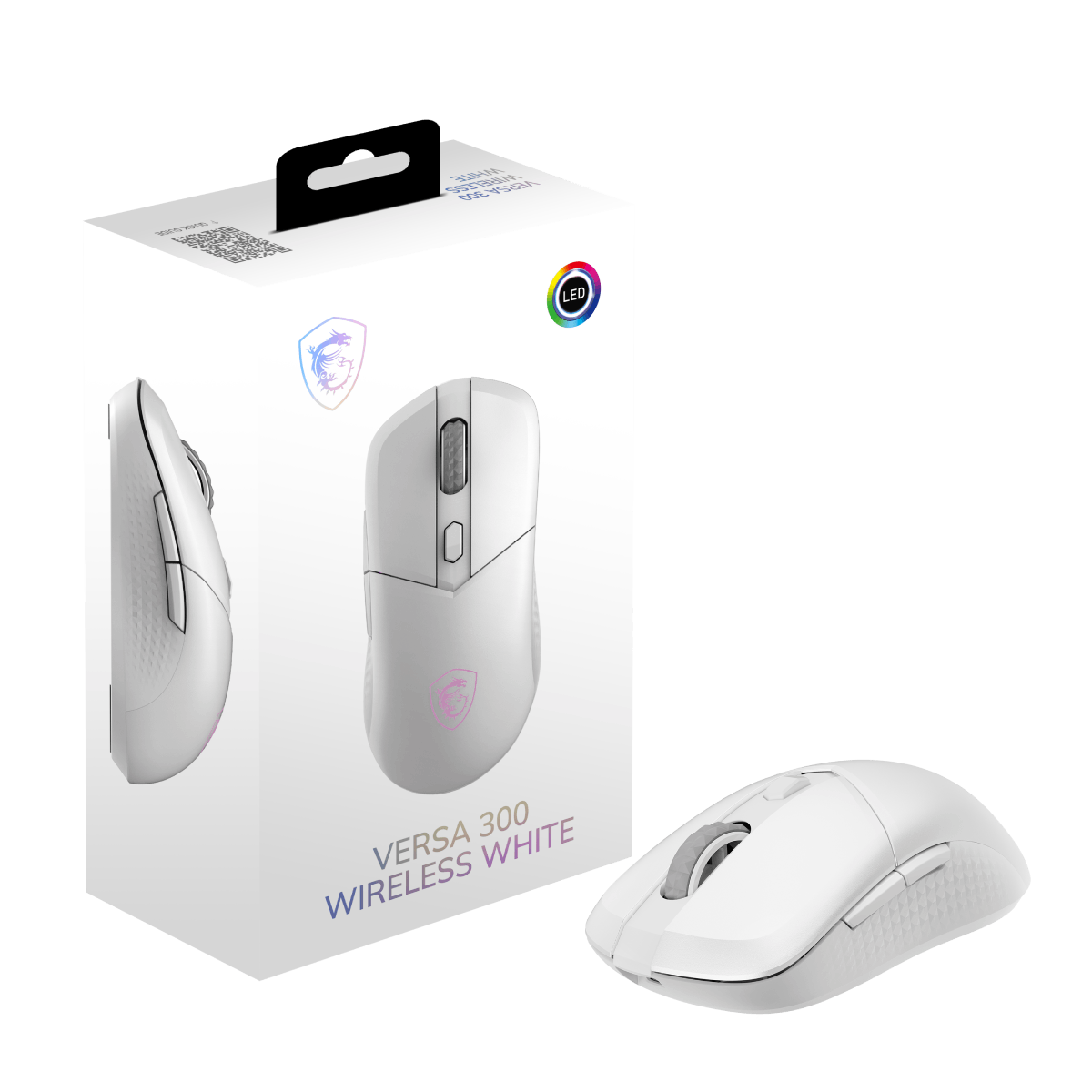 Raton gaming de MSI Versa 300 wireless white inalambrico