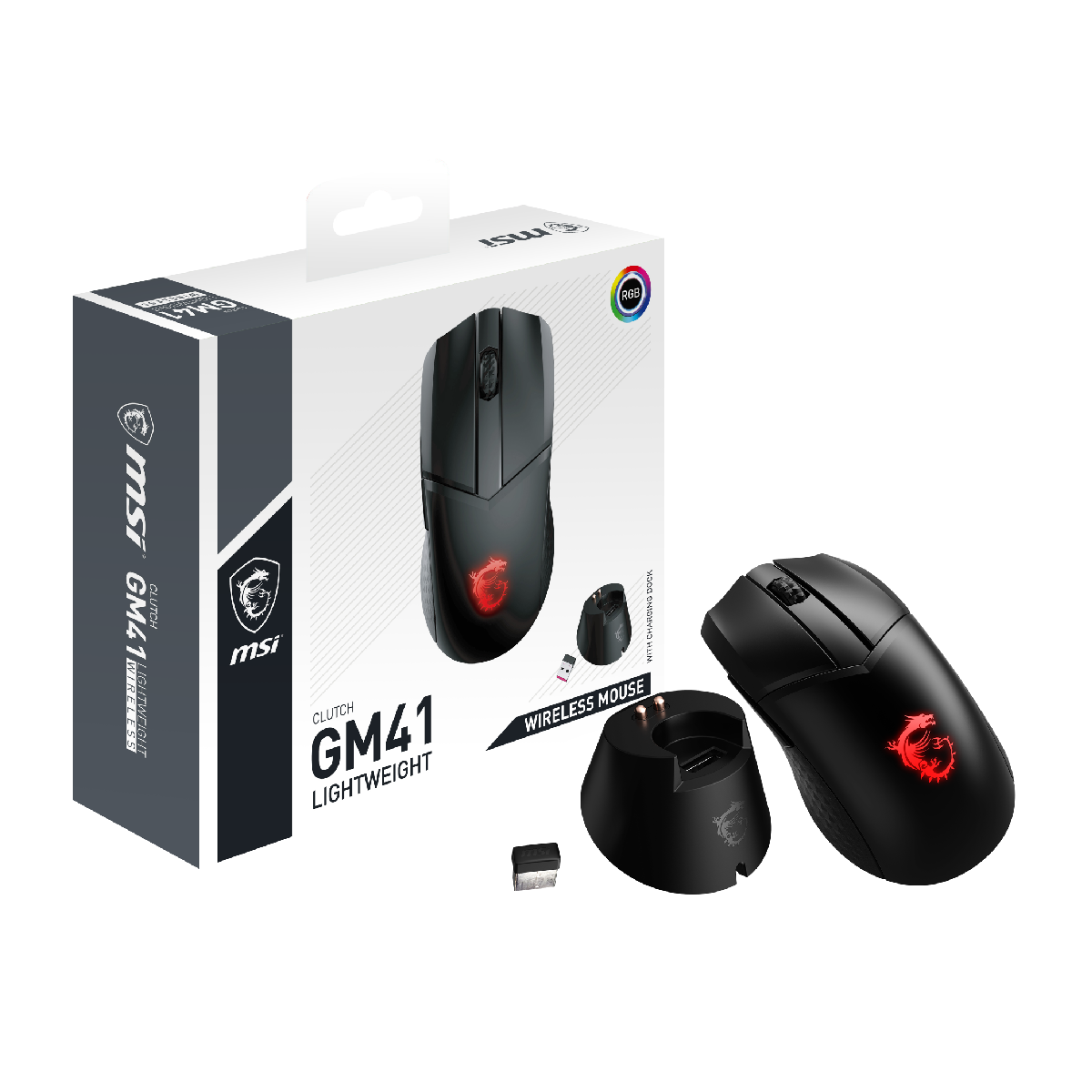 raton inalambrico msi clutch gm41 lightweight wireless