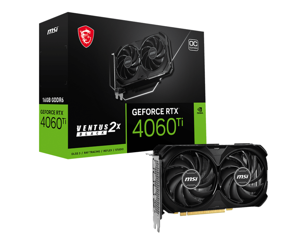 tarjeta grafica msi geforce rtx 4060 ti ventus 2x black 16g oc