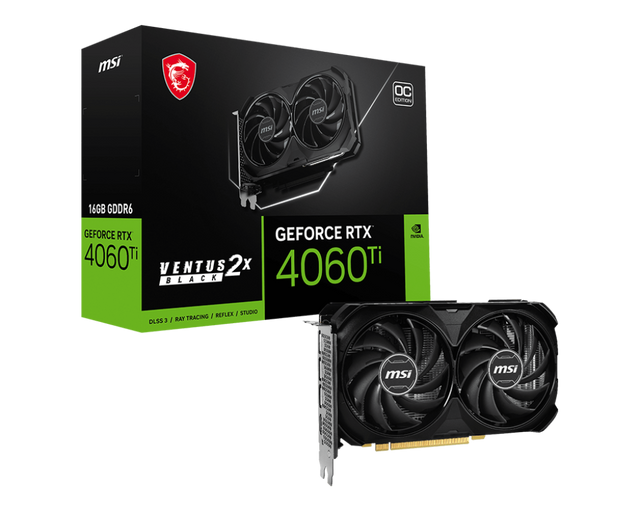 tarjeta grafica msi geforce rtx 4060 ti ventus 2x black 16g oc