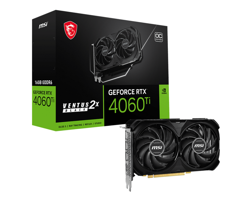 tarjeta grafica msi geforce rtx 4060 ti ventus 2x black 16g oc