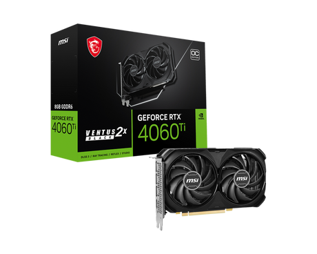 tarjeta grafica msi geforce rtx 4060 ti ventus 2x black 8g oc