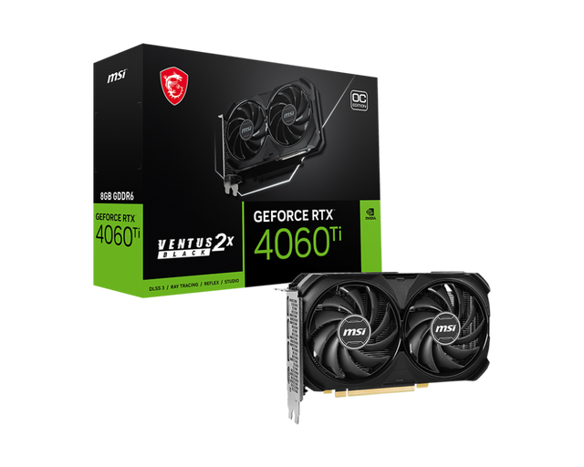 tarjeta grafica msi geforce rtx 4060 ti ventus 2x black 8g oc