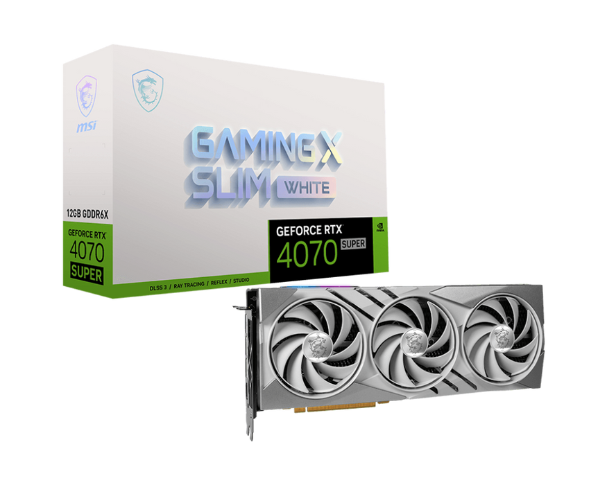 tarjeta grafica msi geforce rtx 4070 super 12g gaming x slim white