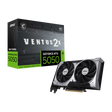 Tarjeta gráfica MSI GeForce RTX 5050 8G VENTUS 2X OC, VGA, con disipador y ventiladores, vista frontal de la tarjeta de video.