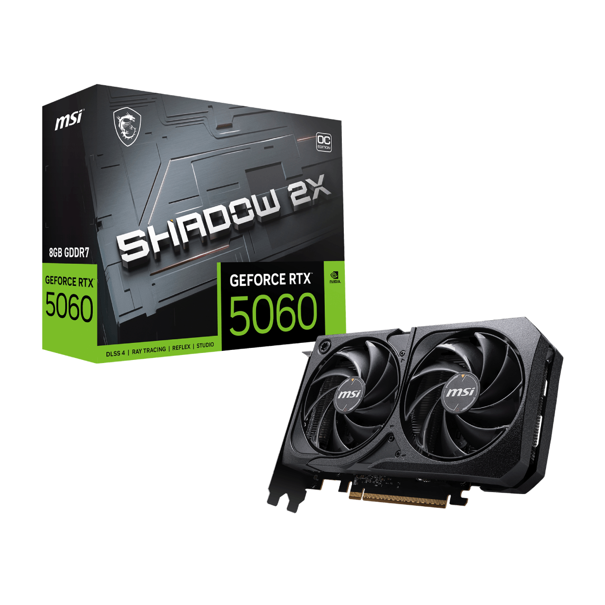 グラフィックボード・グラボ・ビデオカード MSI GEFORCE RTX5060 8GB MSI GeForce RTX 5060 8G SHADOW 2X OC | Tarjeta Gráfica
