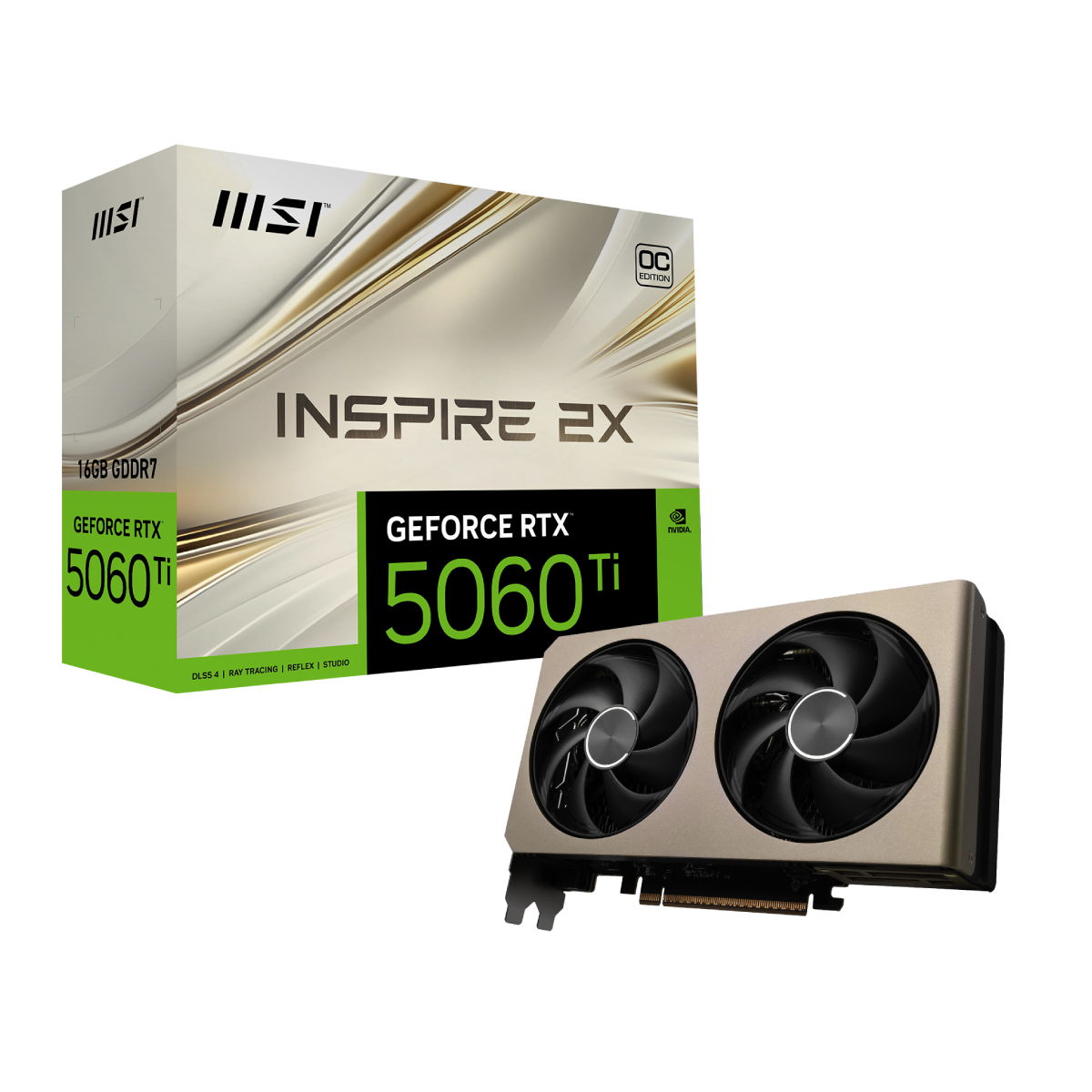 Tarjeta grafica MSI NVIDIA GeForce RTX 5060 Ti 16G Inspire 2X OC