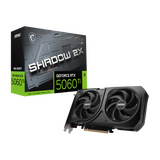 Tarjeta gráfica MSI GeForce RTX 5060 Ti 8G SHADOW 2X PLUS, tarjeta VGA con disipadores y conectores visibles.