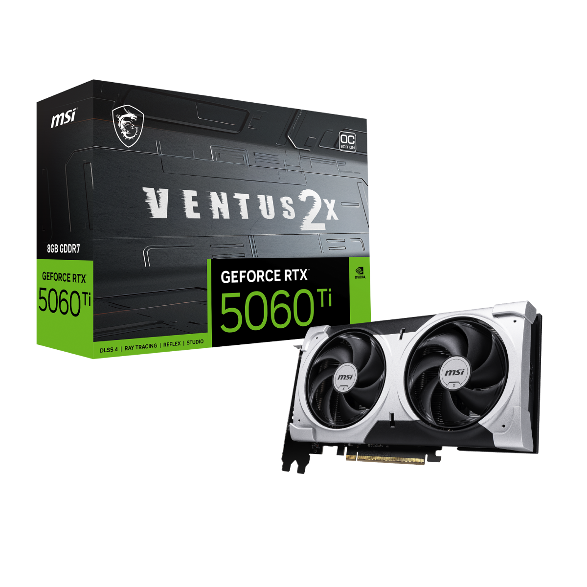 Tarjeta grafica  MSI NVIDIA GeForce RTX 5060 Ti 8G Ventus 2X OC Plus