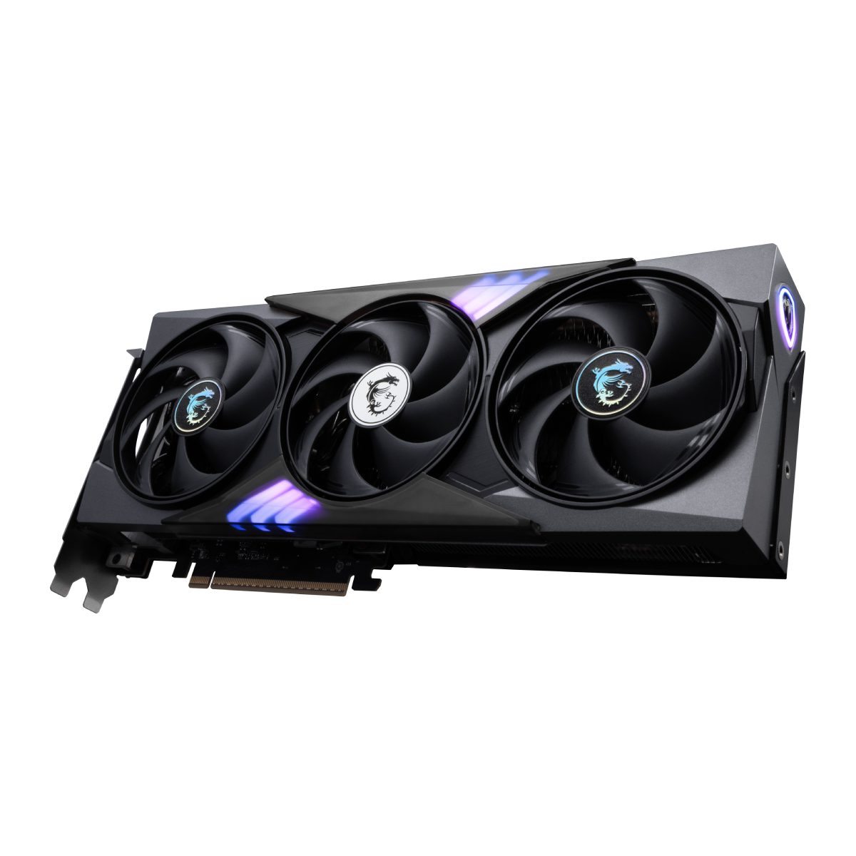 Tarjeta gráfica MSI GeForce RTX 5060 Ti GAMING TRIO VGA con disipador y conexiones HDMI y DisplayPort, vista frontal.