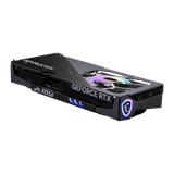 Tarjeta gráfica MSI GeForce RTX 5060 Ti 8G GAMING TRIO, con disipador y conectores de video, vista desde el lateral.