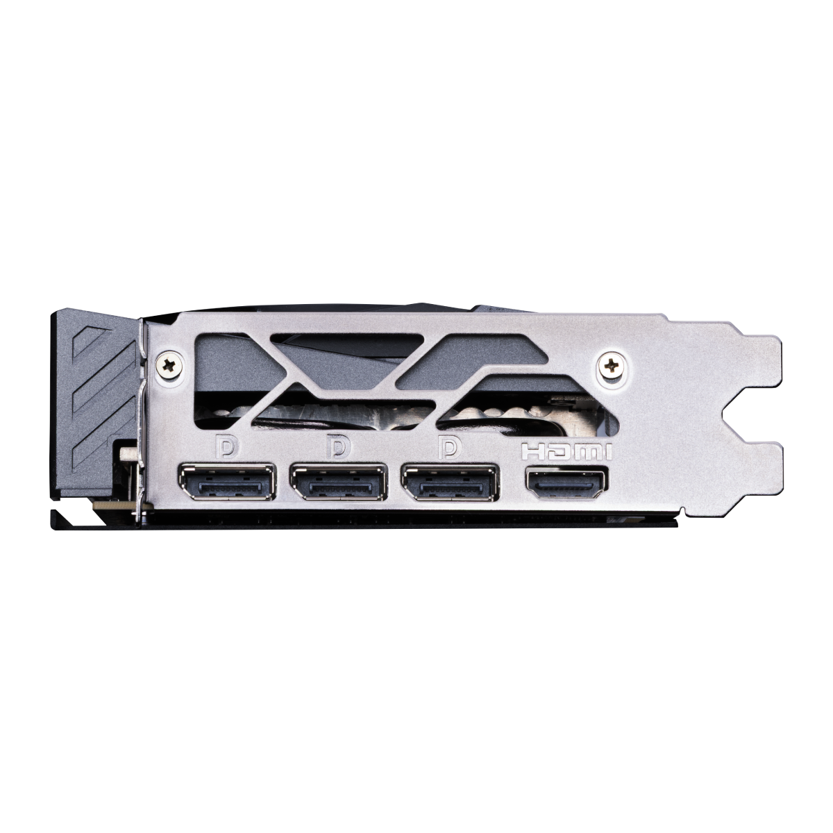 Tarjeta gráfica MSI GeForce RTX 5060 Ti GAMING TRIO de 8GB, con disipador y conectores en la tarjeta VGA.