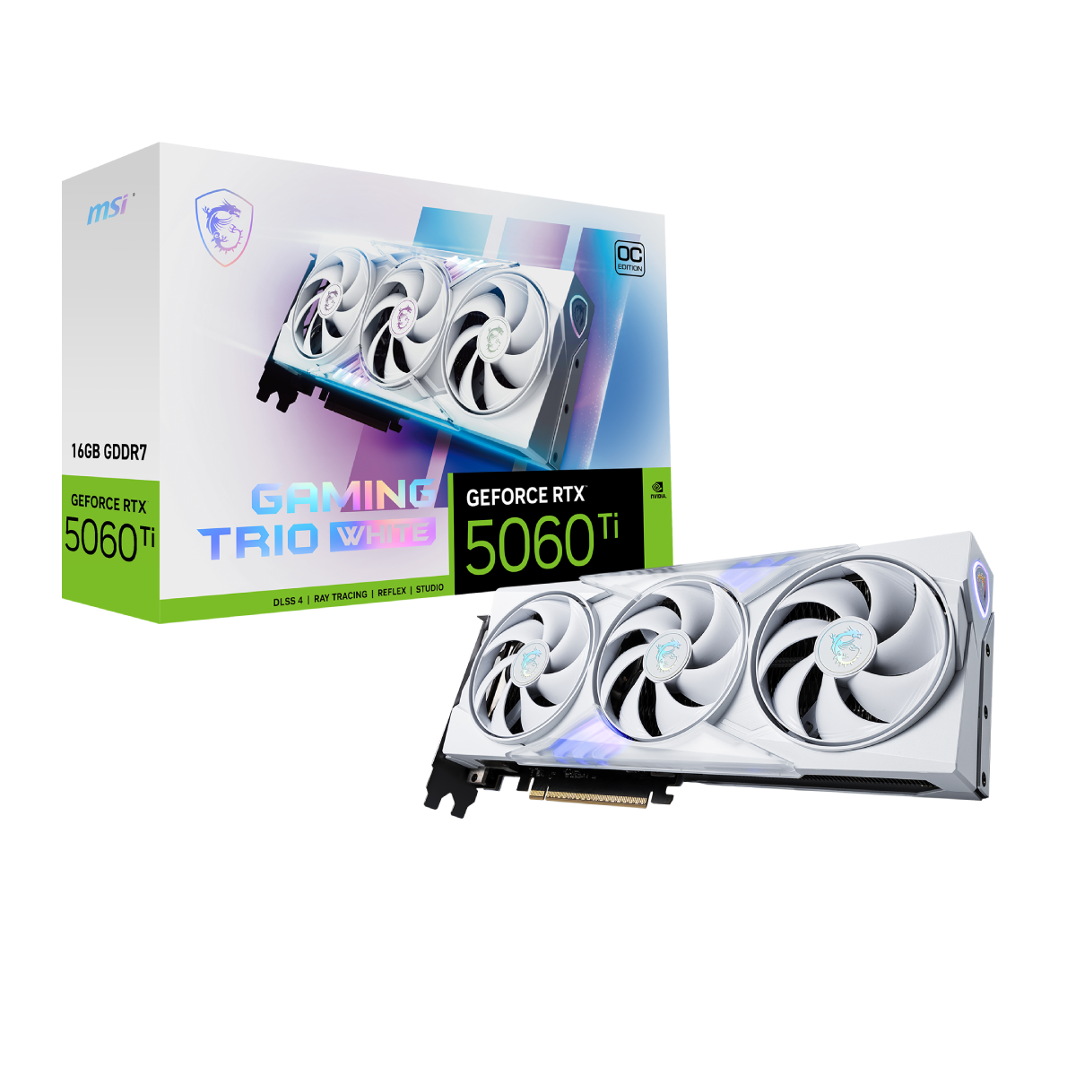 新品未開封 MSI GeForce RTX 5060 Ti 16G OC MSI GeForce RTX 5060 Ti 16G GAMING TRIO OC WHITE | Tarjeta Gráfica