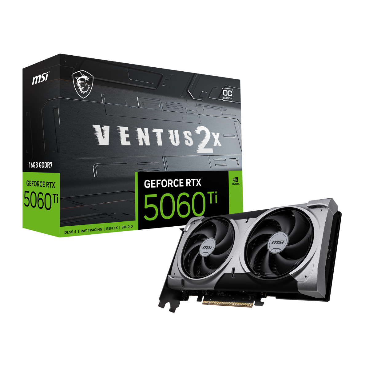 Tarjeta grafica MSI NVIDIA GeForce RTX 5060 Ti Ventus 2X OC Plus