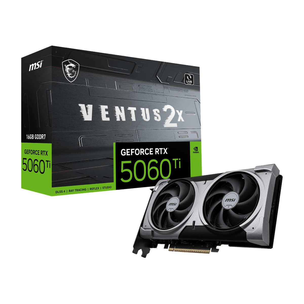 Tarjeta grafica de MSI NVIDIA GeForce RTX 5060 Ti VENTUS 2X PLUS
