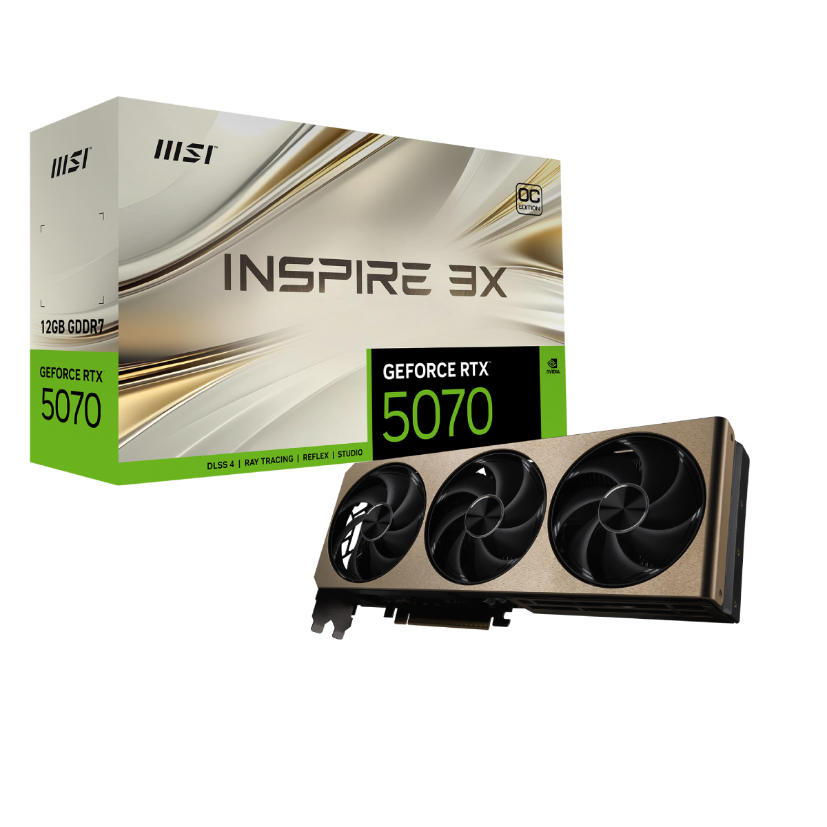 tarjeta grafica msi nvidia geforce rtx 5070 12g inspire 3x oc