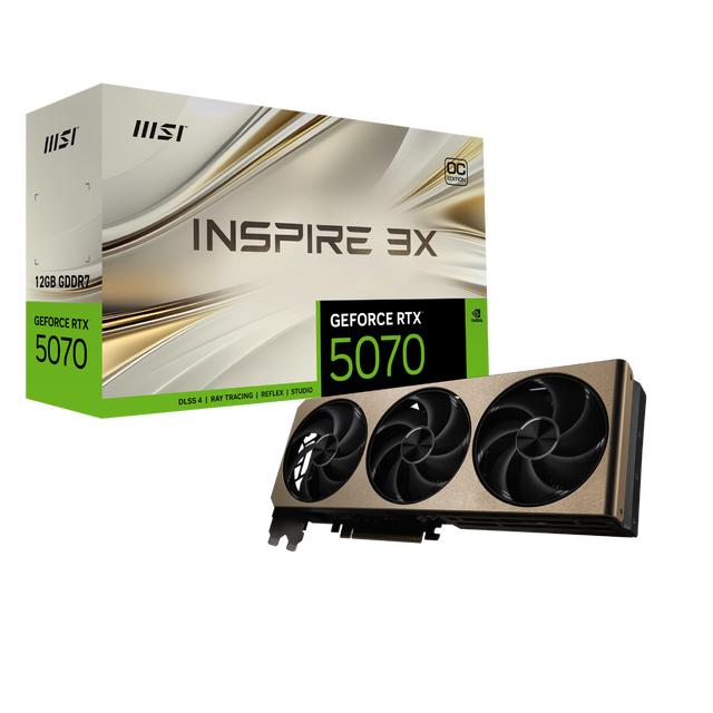 tarjeta grafica msi nvidia geforce rtx 5070 12g inspire 3x oc