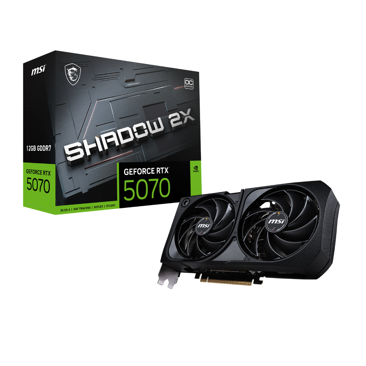 Tarjeta grafica MSI NVIDIA GeForce RTX 5070 12g shadow 2X OC