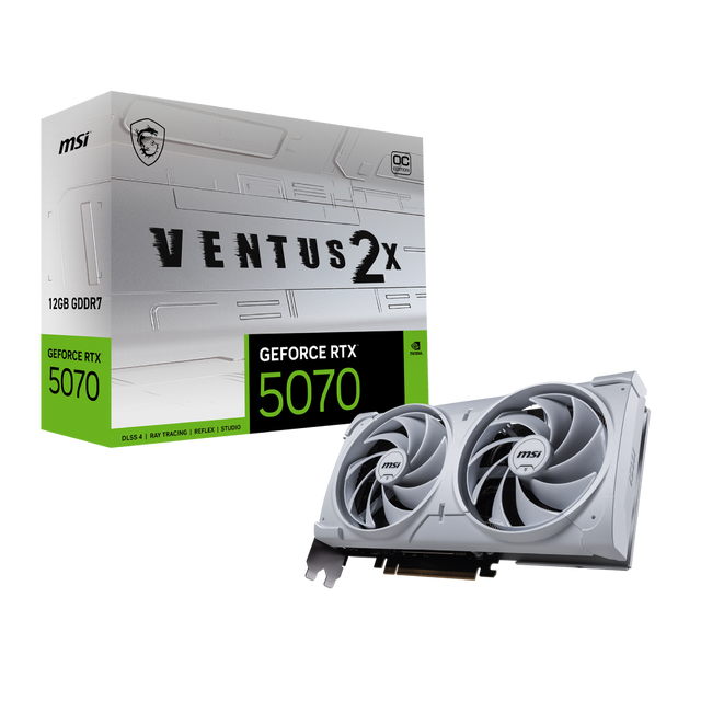 tarjeta grafica msi nvidia geforce rtx 5070 12g ventus 2x oc white