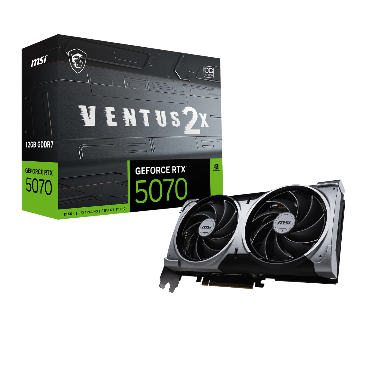 新品未開封 GeForce RTX 5070 12G VENTUS 2X OC MSI GeForce RTX 5070 12G VENTUS 2X OC | Tarjeta Gráfica – MSI e