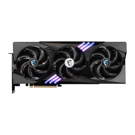 Tarjeta gráfica MSI GeForce RTX 5070 12G GAMING TRIO para juegos, con disipador y ventiladores en diseño de alta resistencia.