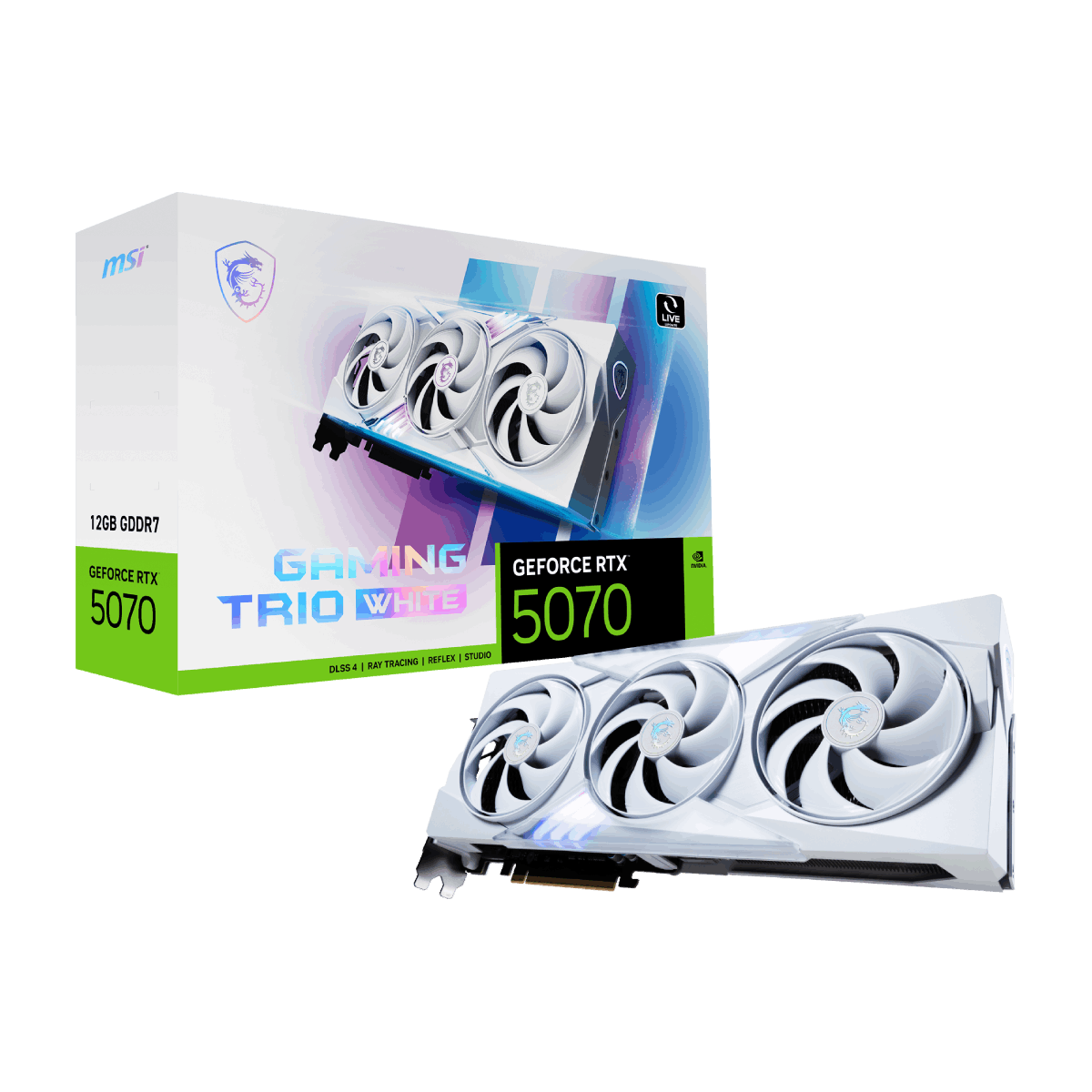 Tarjeta grafica de MSI NVIDIA GeForce RTX 5070 12G GAMING TRIO WHITE